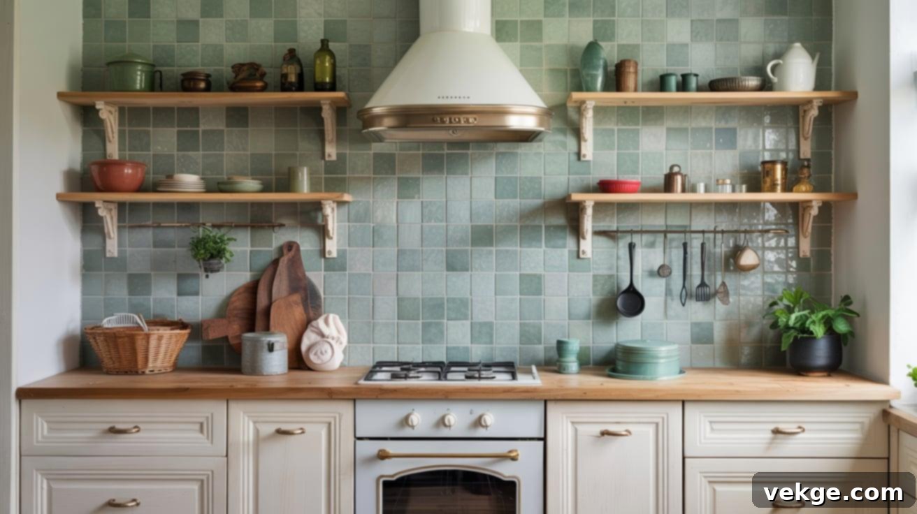Sage Green Tile Backsplash