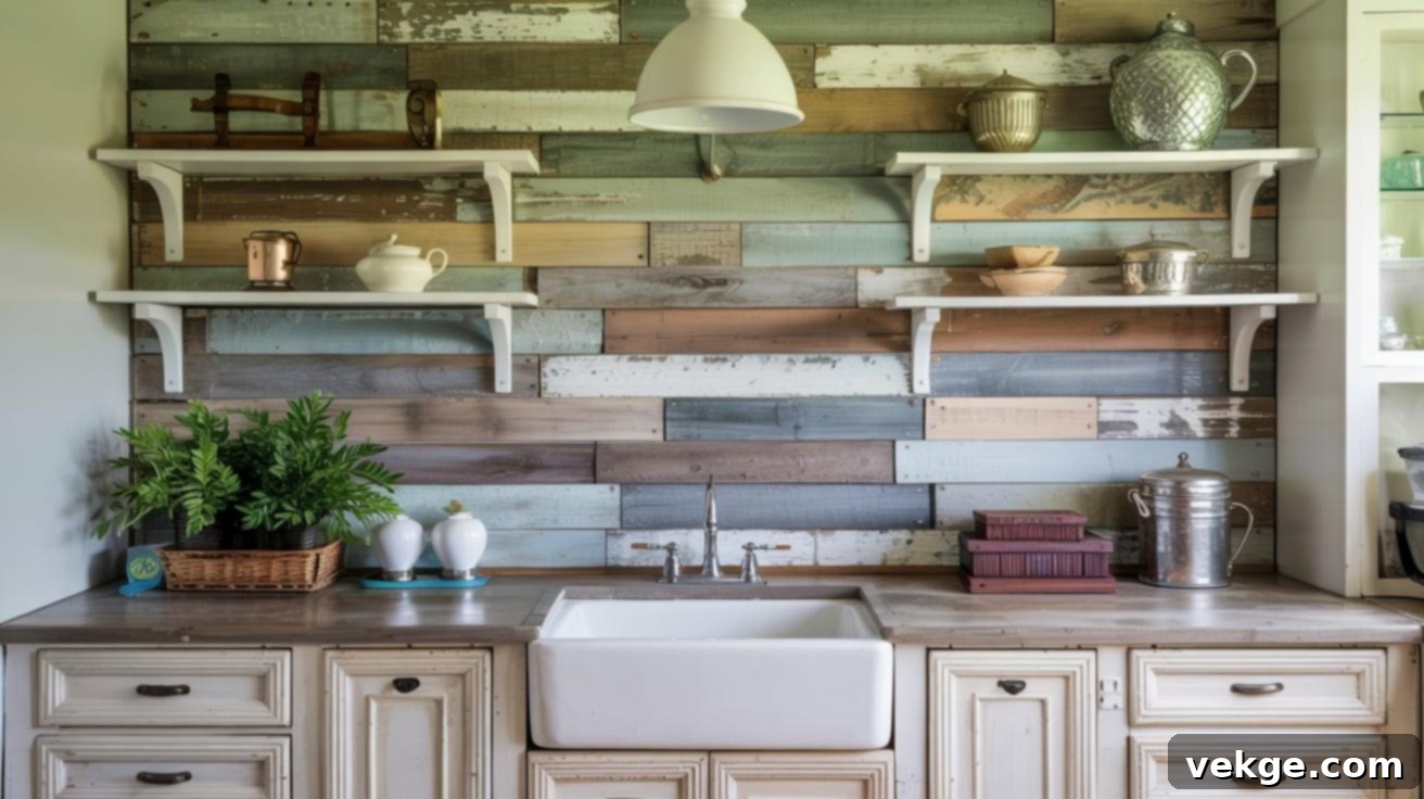 Weathered Gray Wood Backsplash