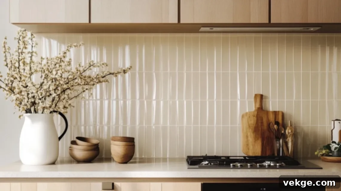 Vertical Stack Bond Tile Backsplash