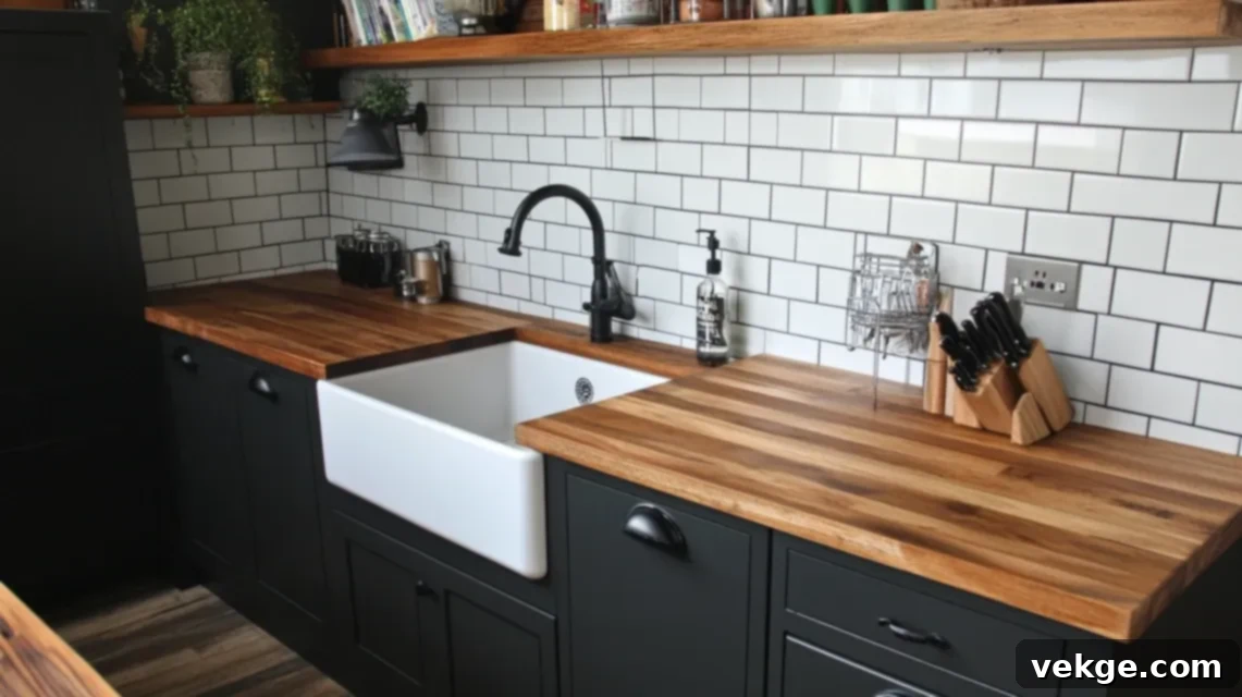 Glossy White Tile with Dark Grout