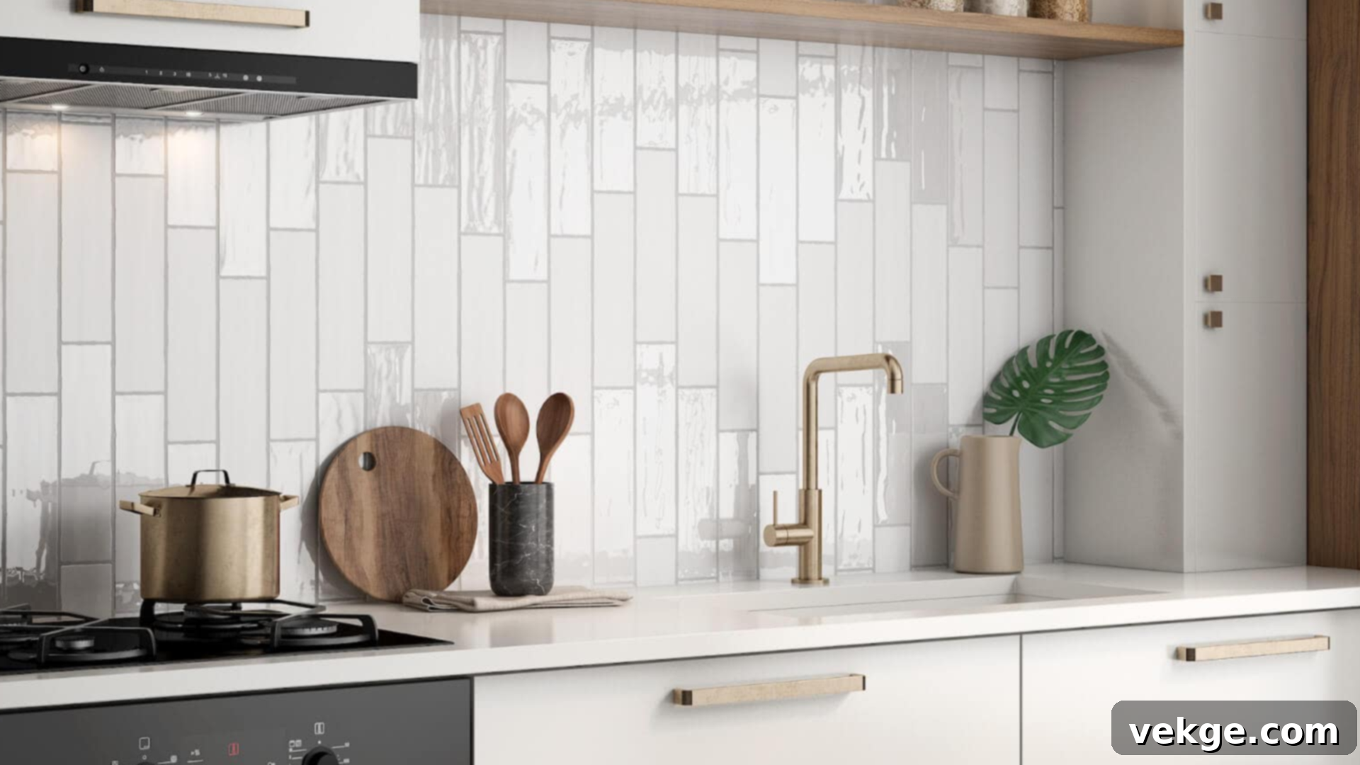 Vertical Subway Tile Backsplash