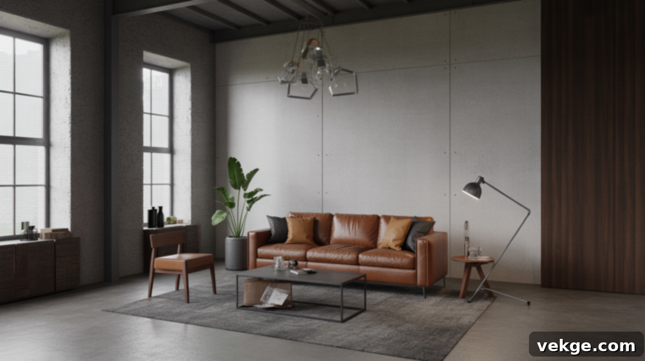 Concrete and Leather Contrast