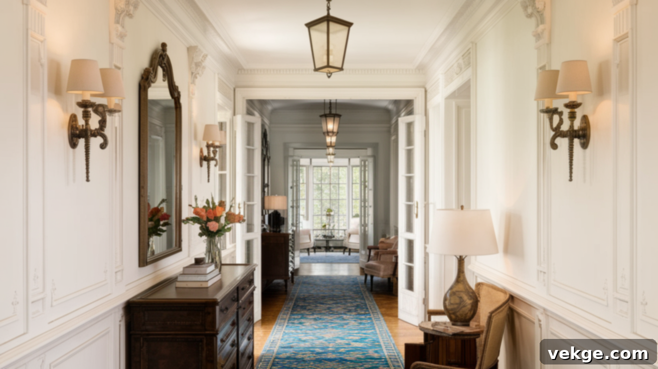 Antique White for a vintage, bright hallway feel