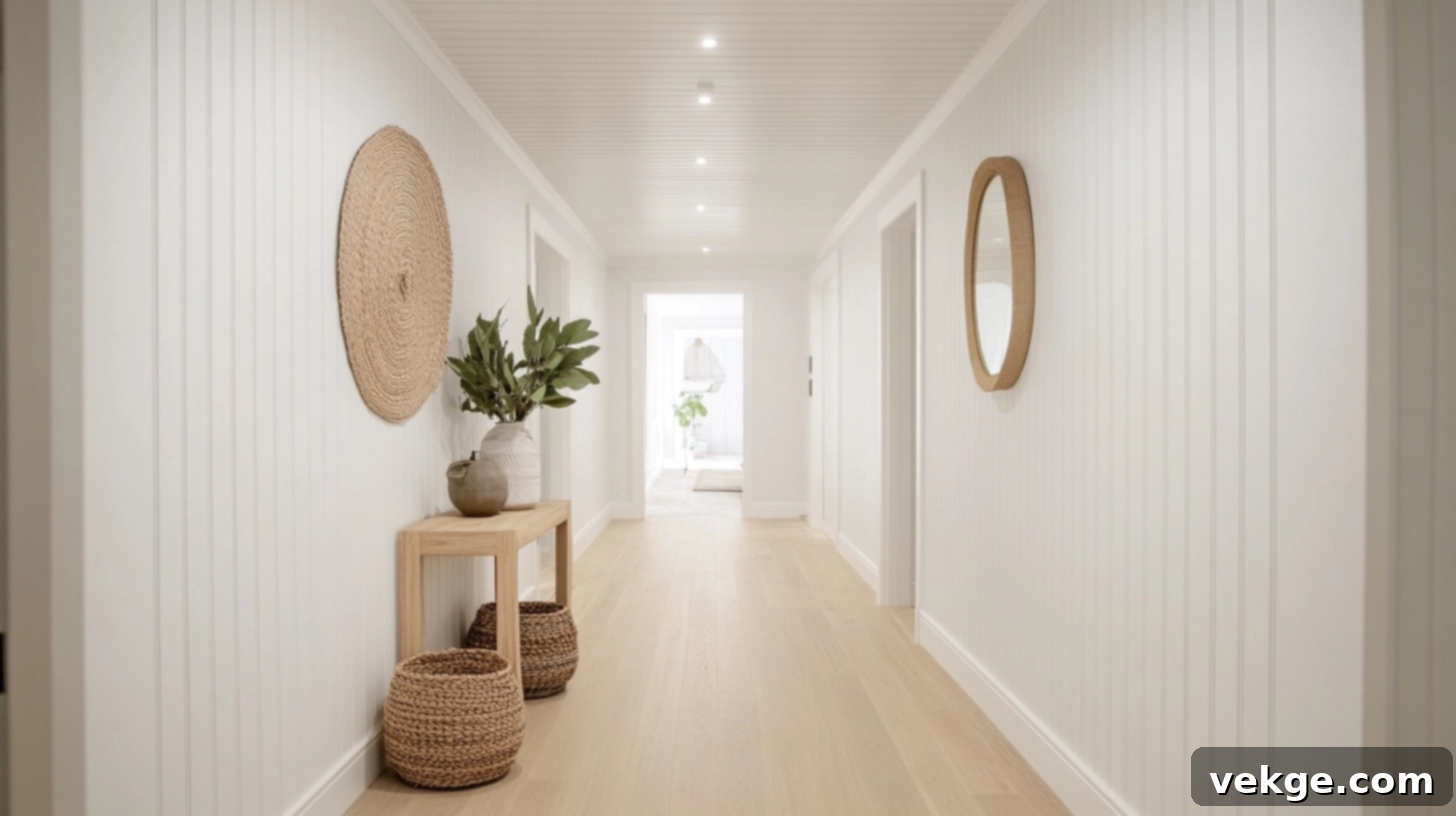 Creamy White paint warming a hallway