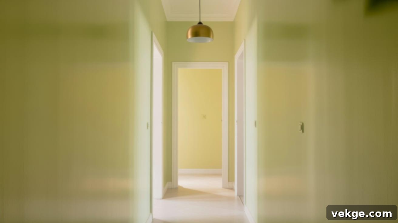 Pastel Lemon paint bringing energy and brightness to a hallway