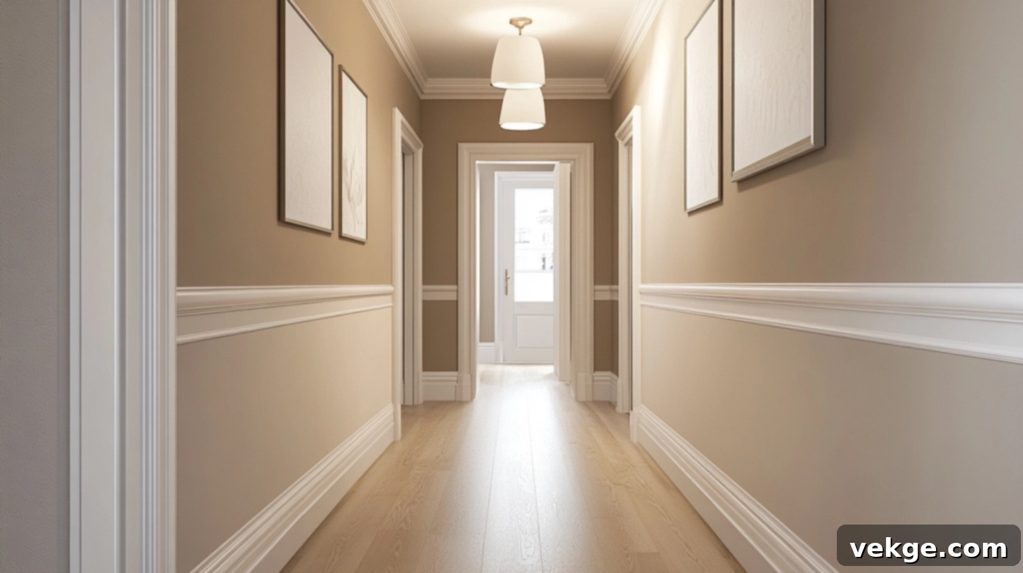 Light Taupe paint adding subtle color to a bright hallway
