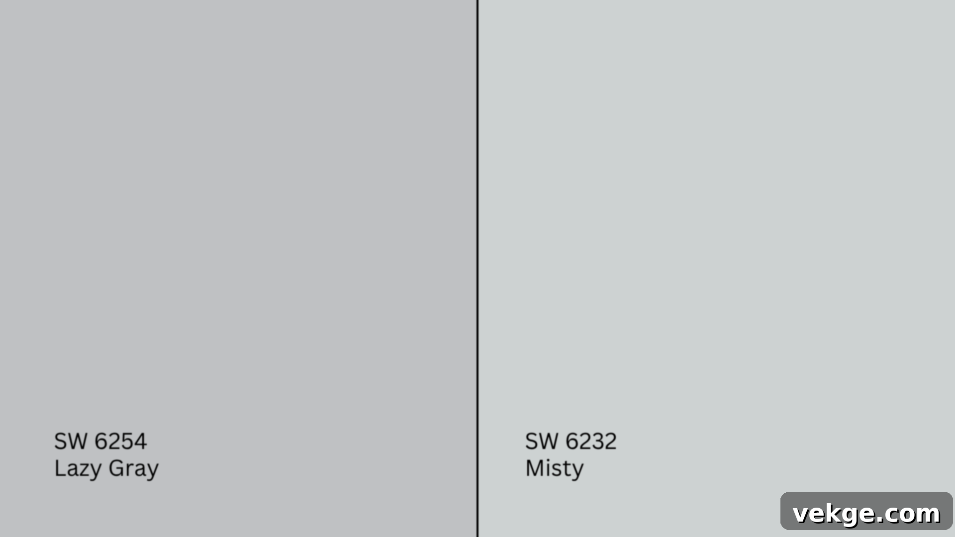Comparison of Sherwin-Williams Lazy Gray and Misty