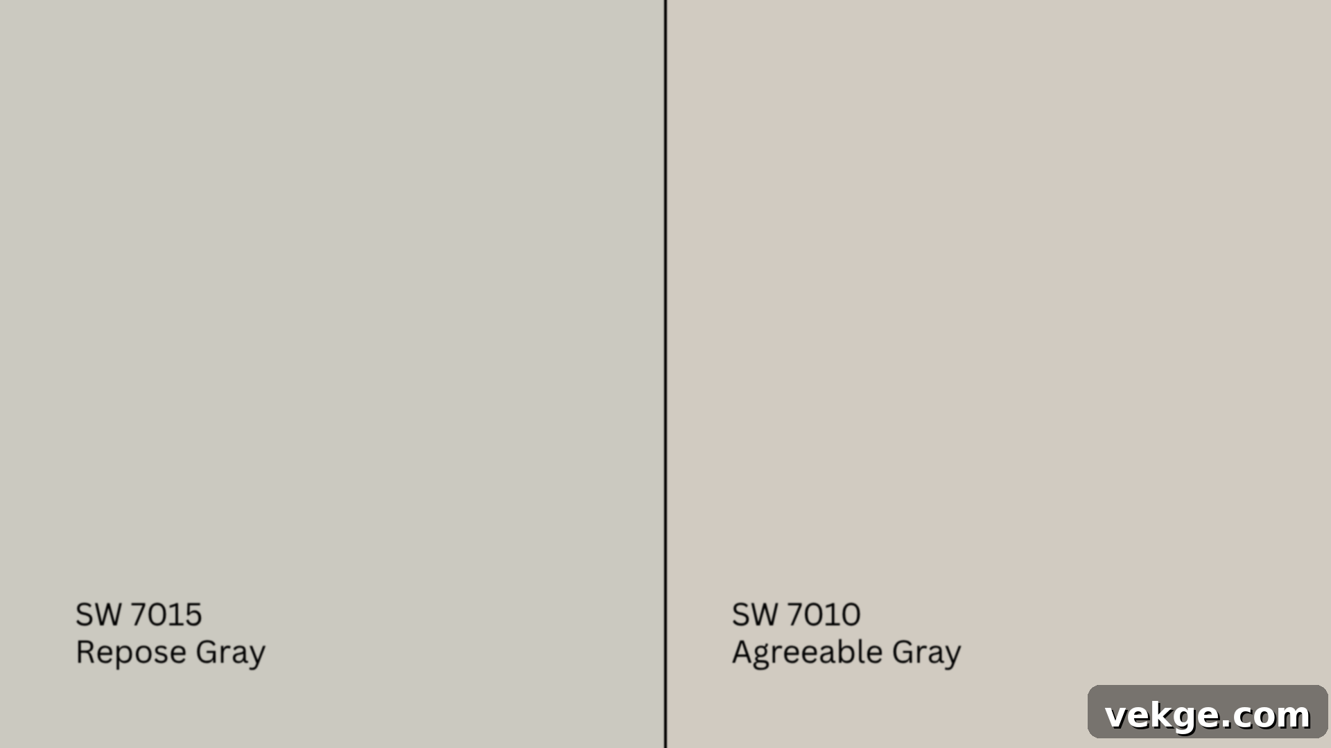 Comparison of Repose Gray and Agreeable Gray paint colors