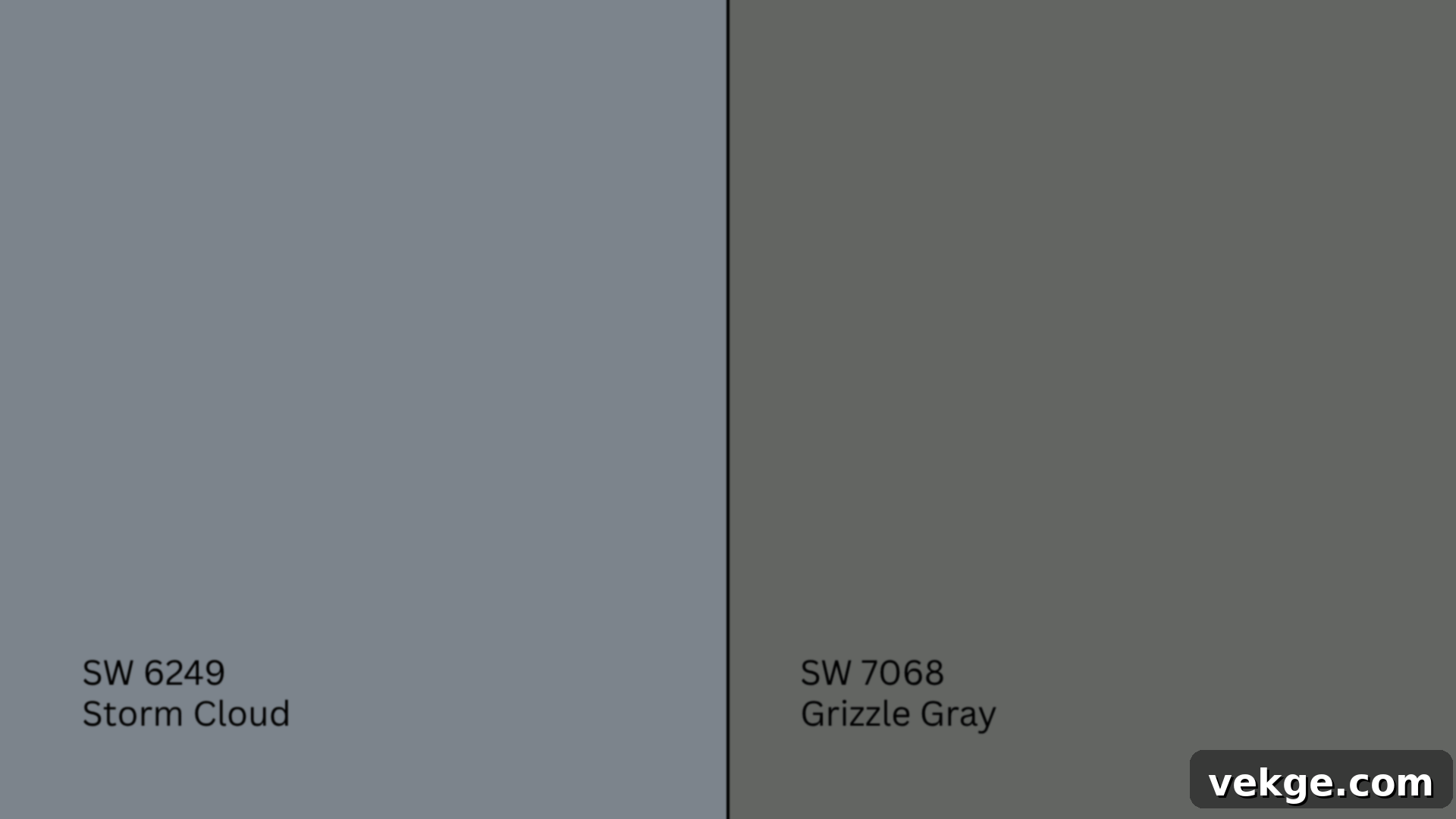 Comparison of Sherwin-Williams Storm Cloud and Grizzle Gray paint colors