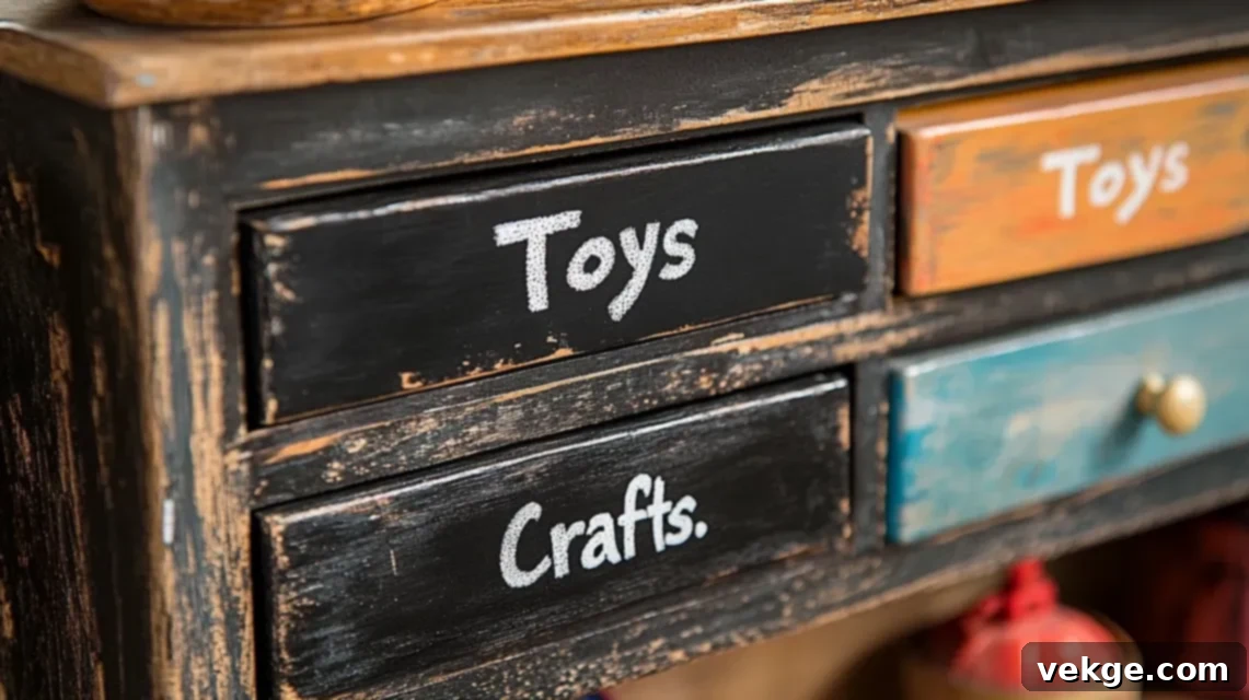 Chalkboard Paint Drawers