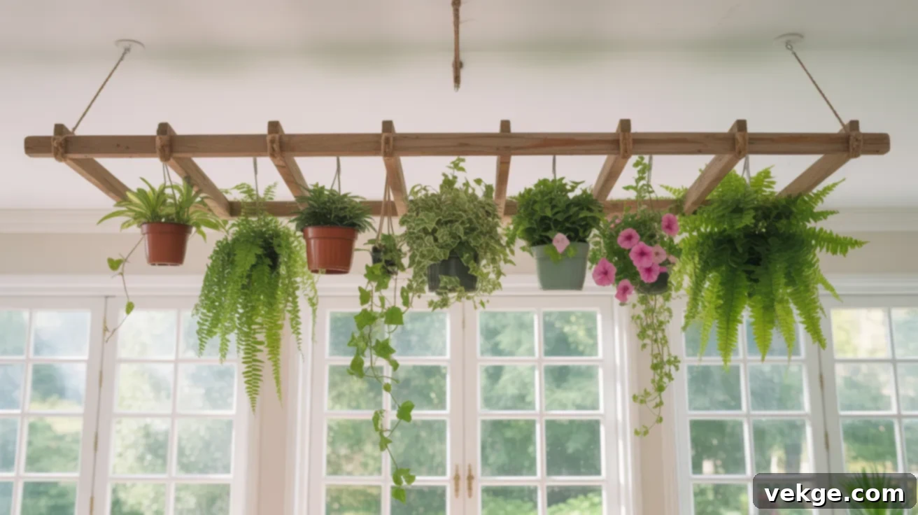 Hanging_Plant_Ladder_from_Ceiling