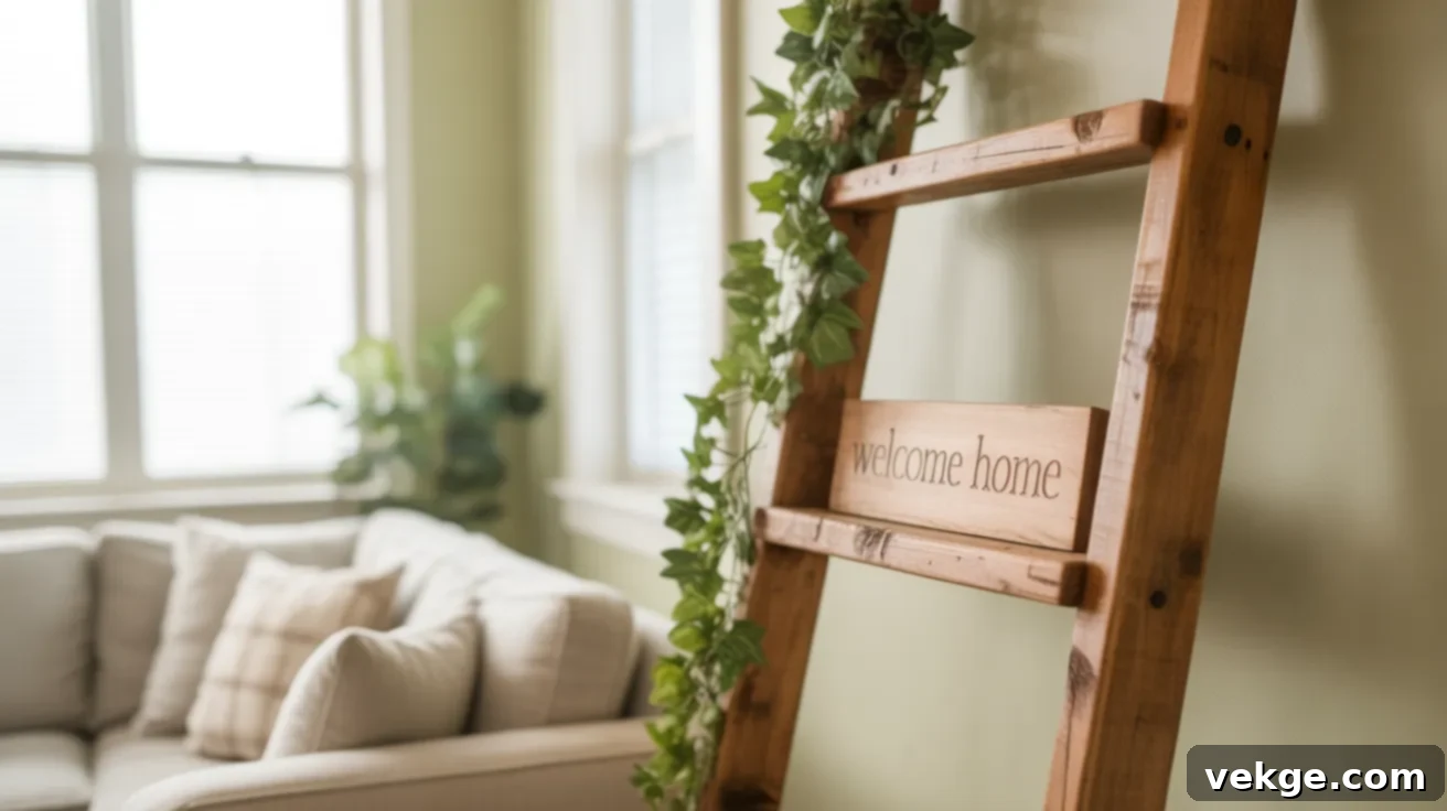 Farmhouse_Ladder_with_Faux_Vines