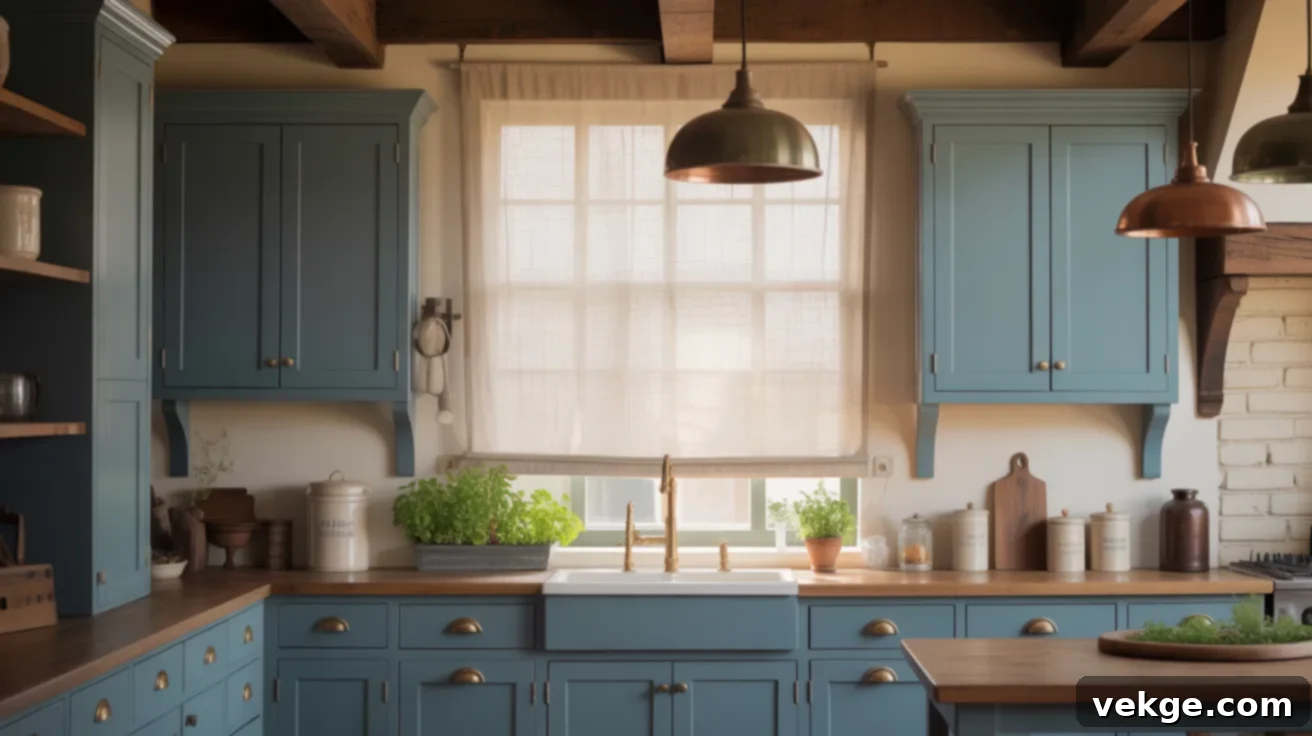 Moody Blue Kitchen Cabinets