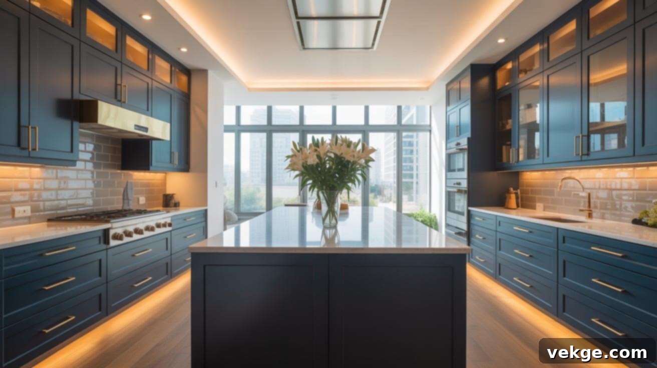 Gale Force Blue Kitchen Cabinets