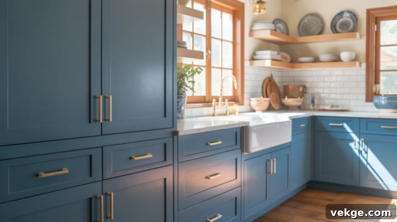 Sea Serpent Ocean Blue Kitchen Cabinets