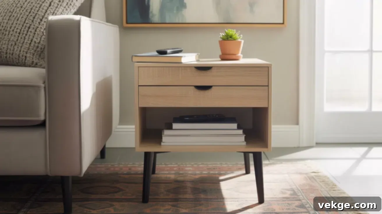 End table offering storage and styling options