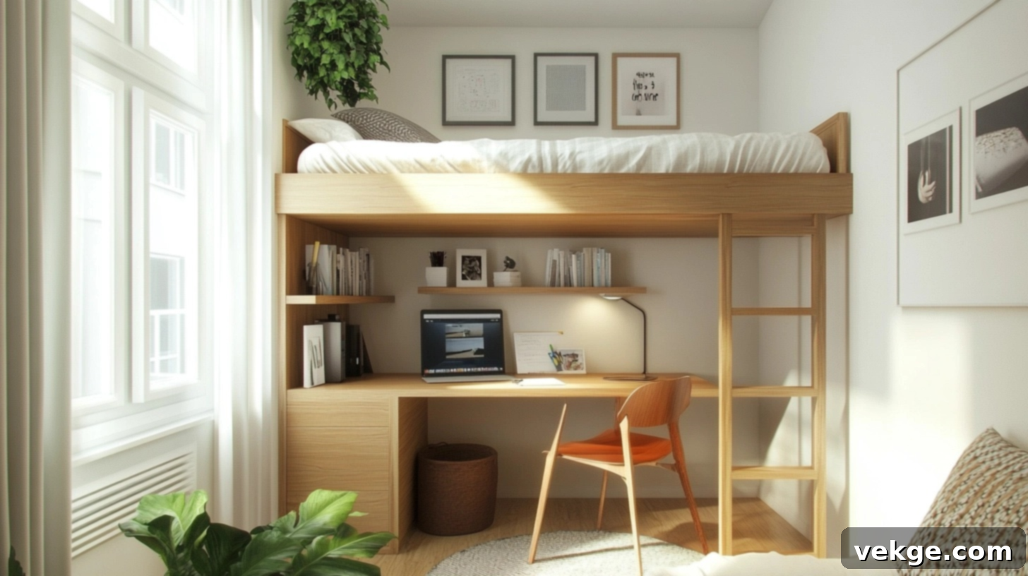 Loft Bed Desk Combo