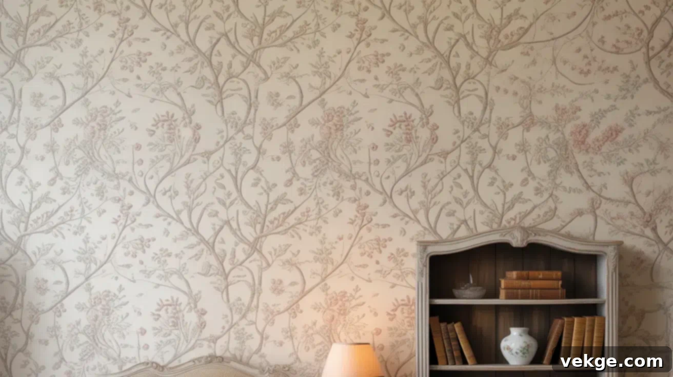 Pastel Patterned Wallpaper for French Elegance