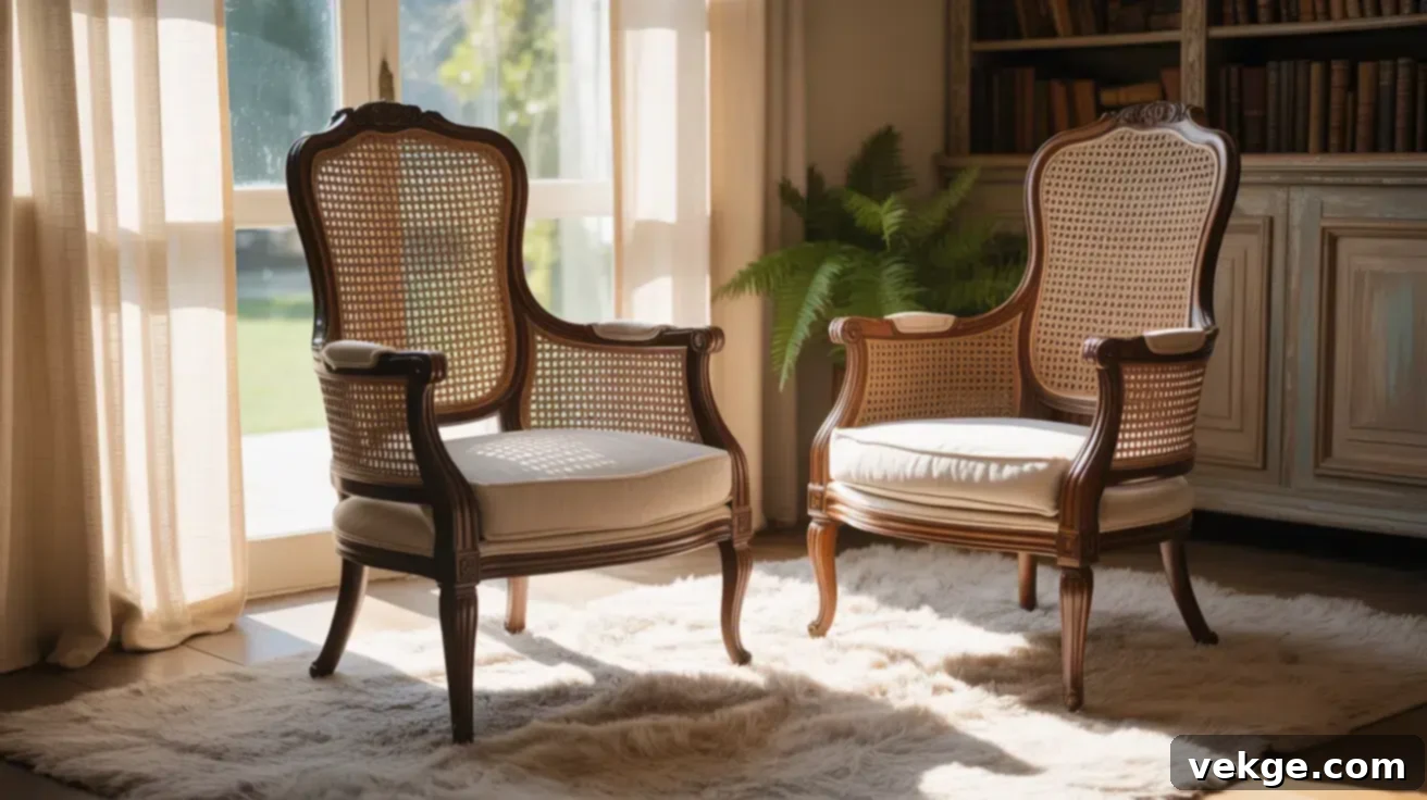 Cane-Back Chairs for a Light French Touch