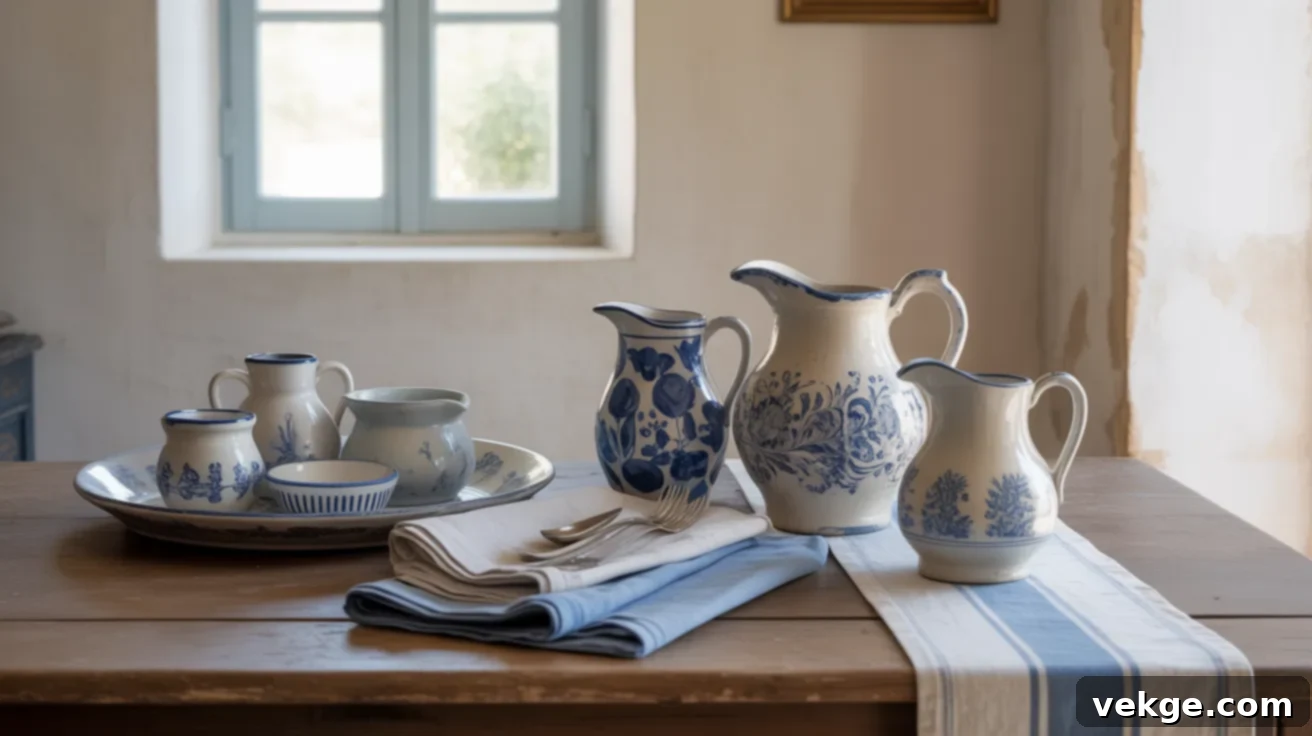 Blue and White Decor for a Provencal French Living Room
