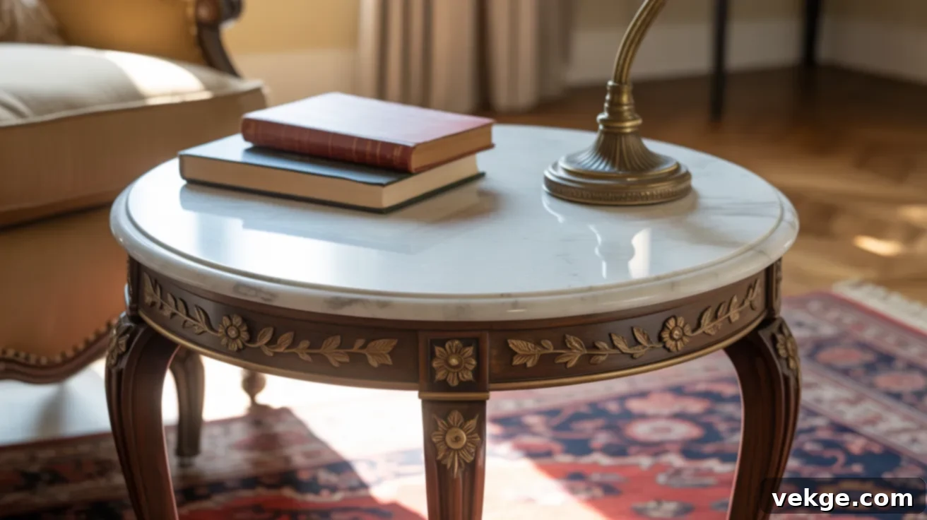 Marble Top Side Tables for Subtle French Luxury