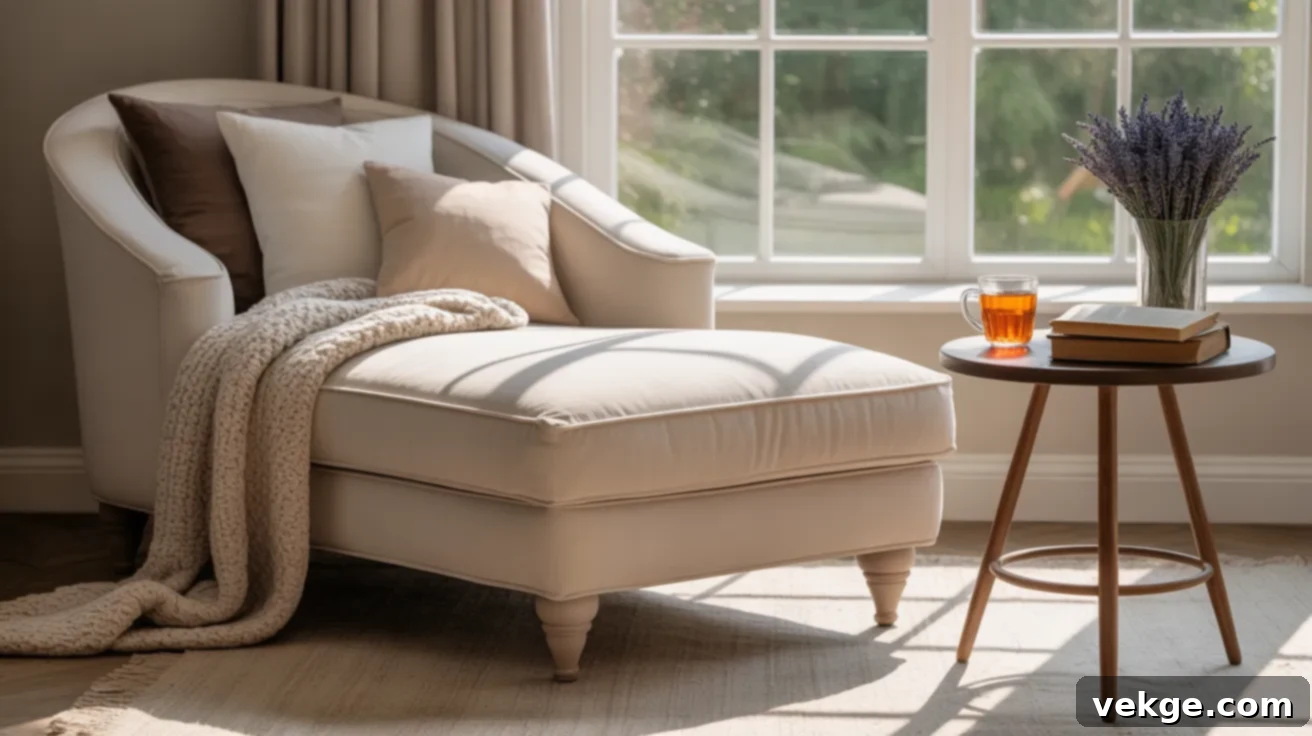 Chaise Lounge for a Cozy French Reading Nook