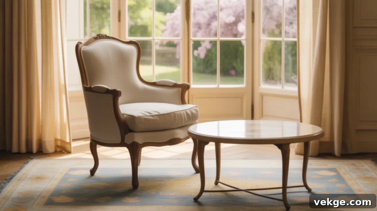 Mixing Louis XV Chairs and Modern Coffee Tables in French Decor