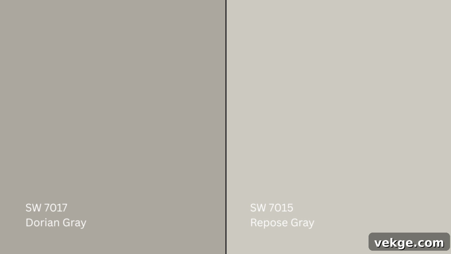 Comparison of Dorian Gray and Repose Gray paint swatches