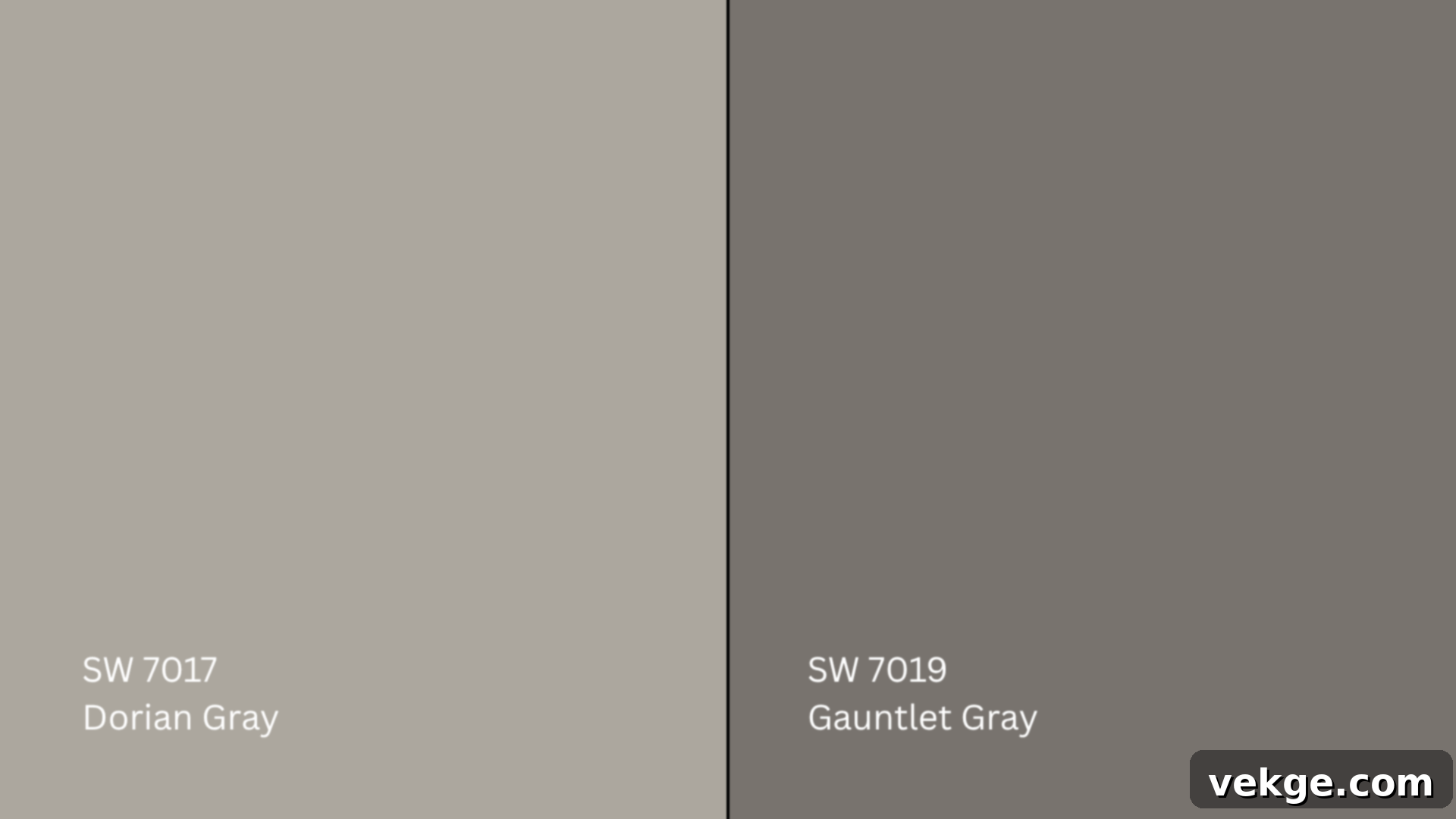 Comparison of Dorian Gray and Gauntlet Gray paint swatches