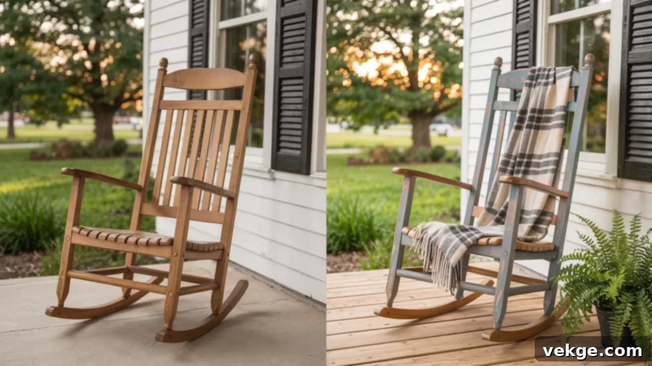Rustic_Blue_Rocking_Chair