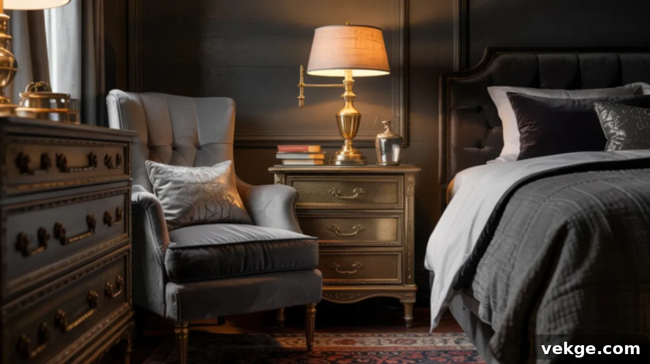 Use Brass or Aged Metal Accents to Enhance Dark Academia Decor