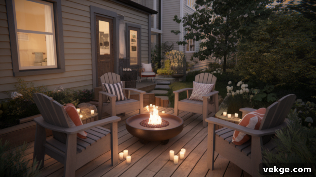 Try a Small Fire Bowl or Tabletop Heater on your deck