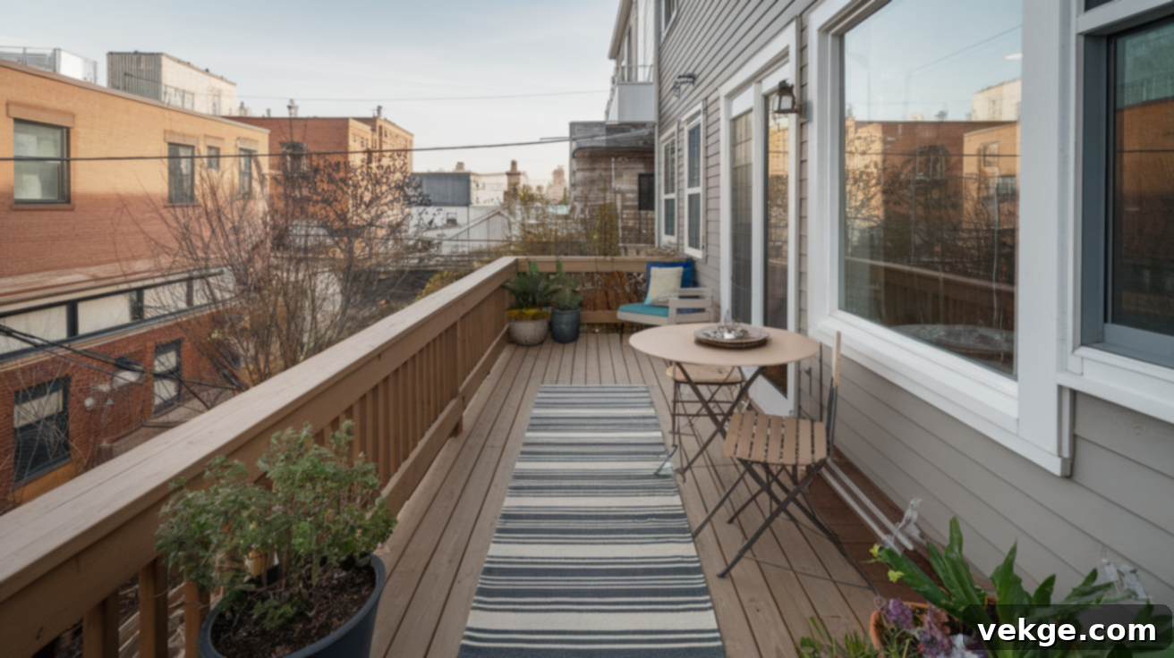 Lay Out a Long Runner Rug on your deck