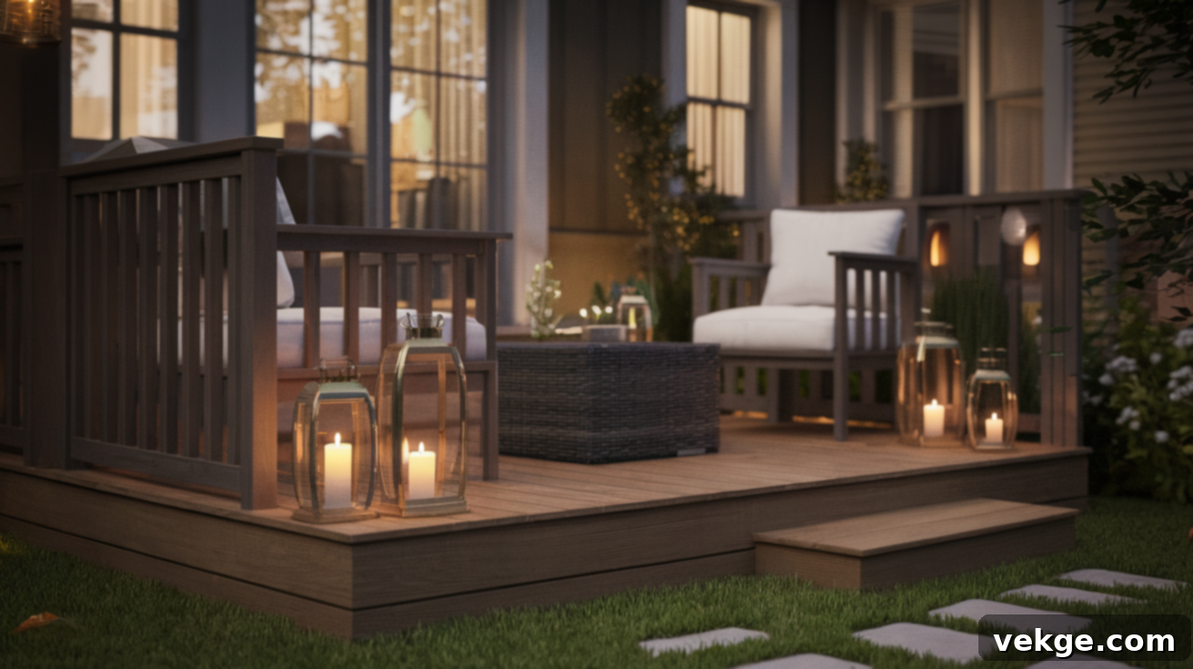 Keep Citronella Candles in Lanterns for a cozy, bug-free deck