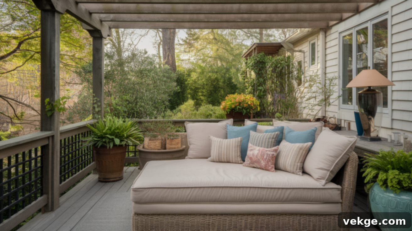 Add an Outdoor Daybed or Lounge Bed to your cozy deck