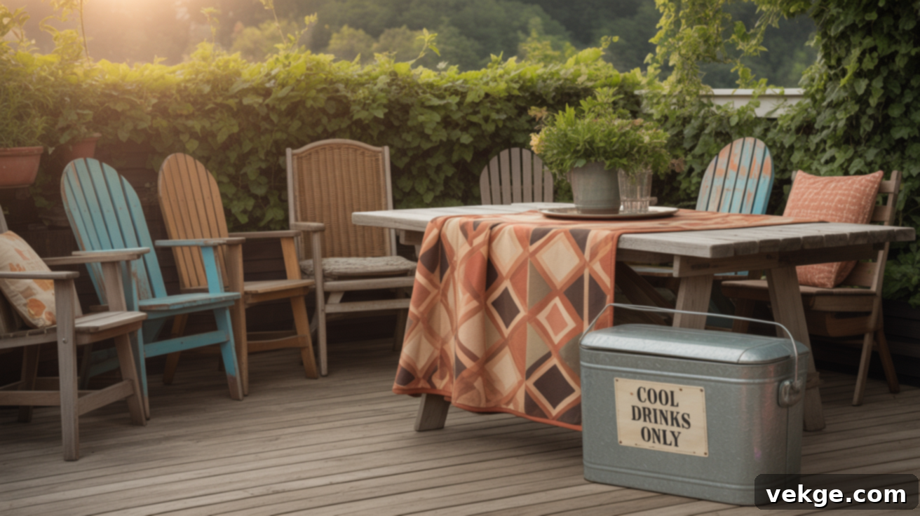 Create a Vintage Picnic Vibe on your cozy deck