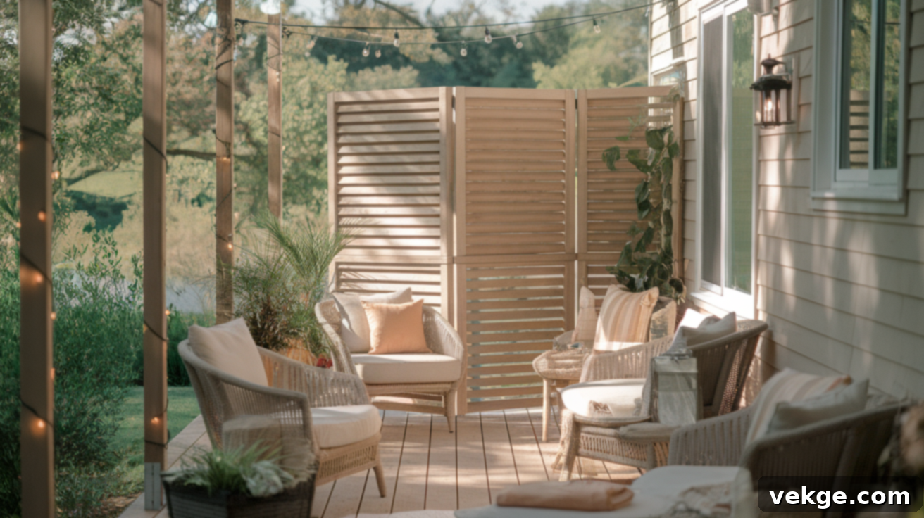 Use a Fold-Out Screen for Deck Privacy
