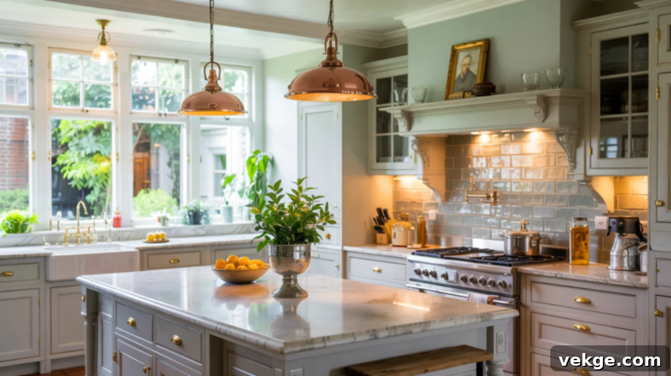 Modern Victorian kitchen with Shaker cabinetry and high-tech appliances