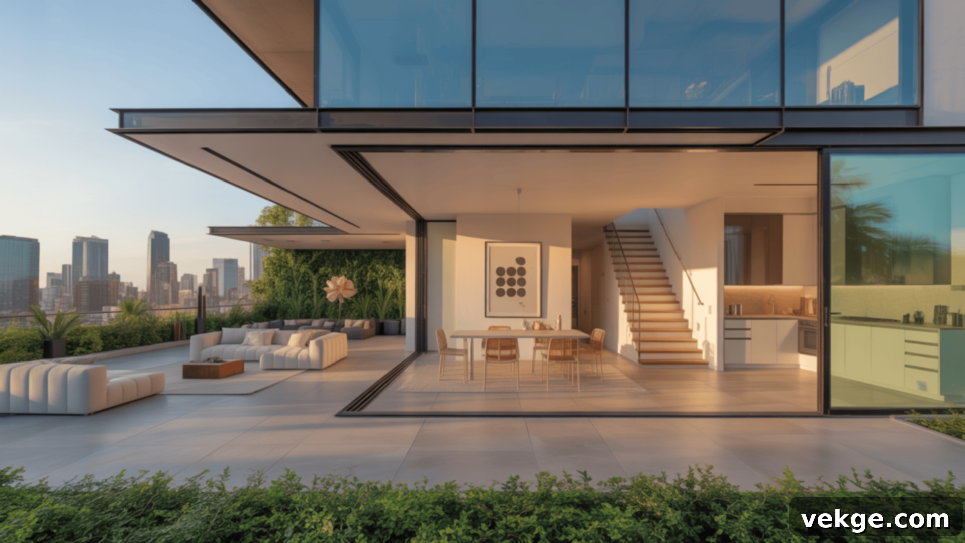 High-tech contemporary urban Japanese home with glass facade