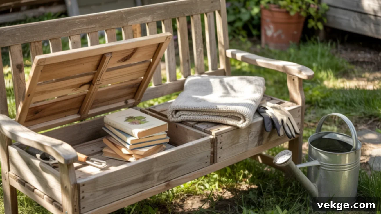 DIY Bench with Integrated Storage for Reading Nook