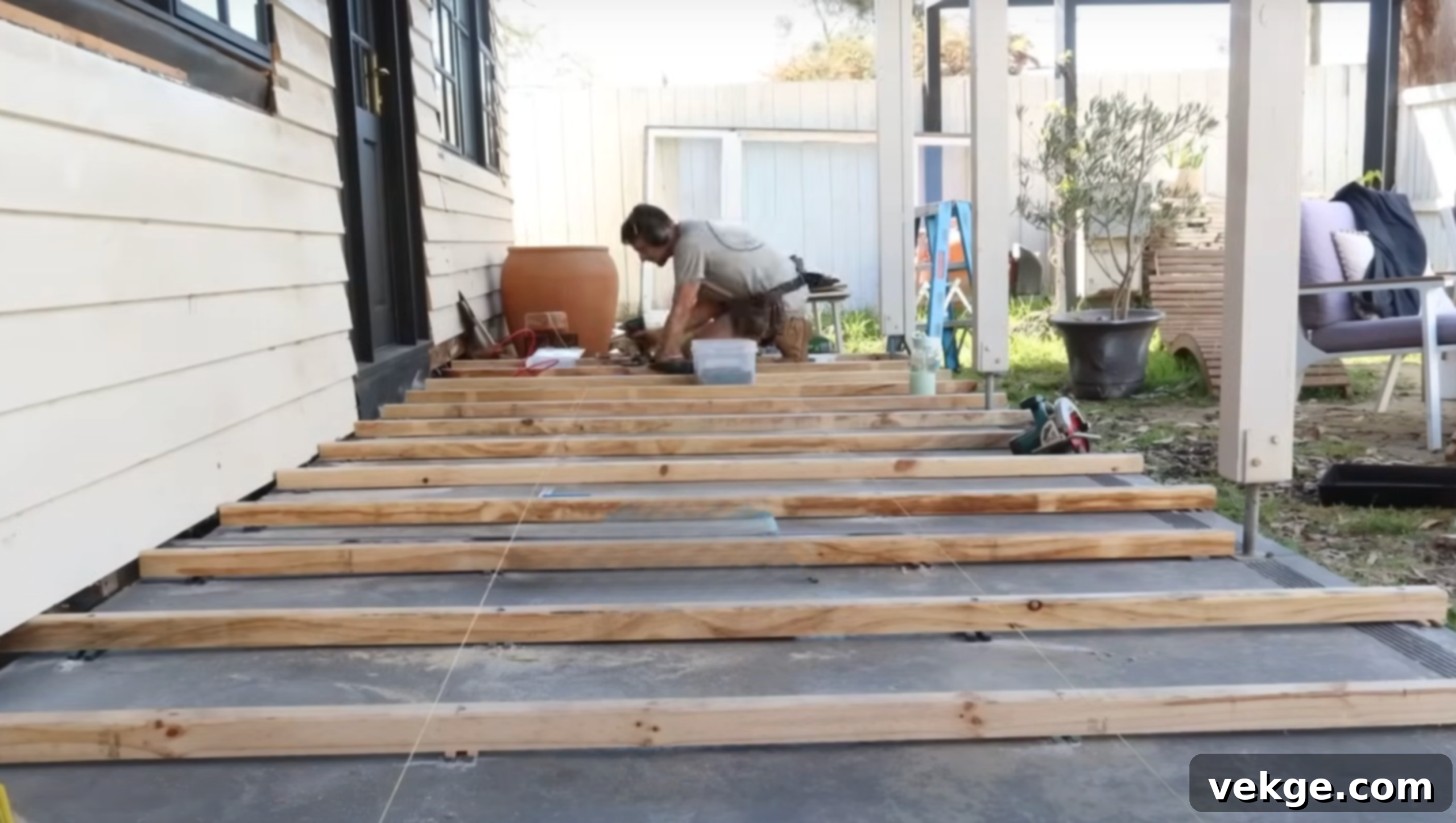 Laying Down Deck Joists