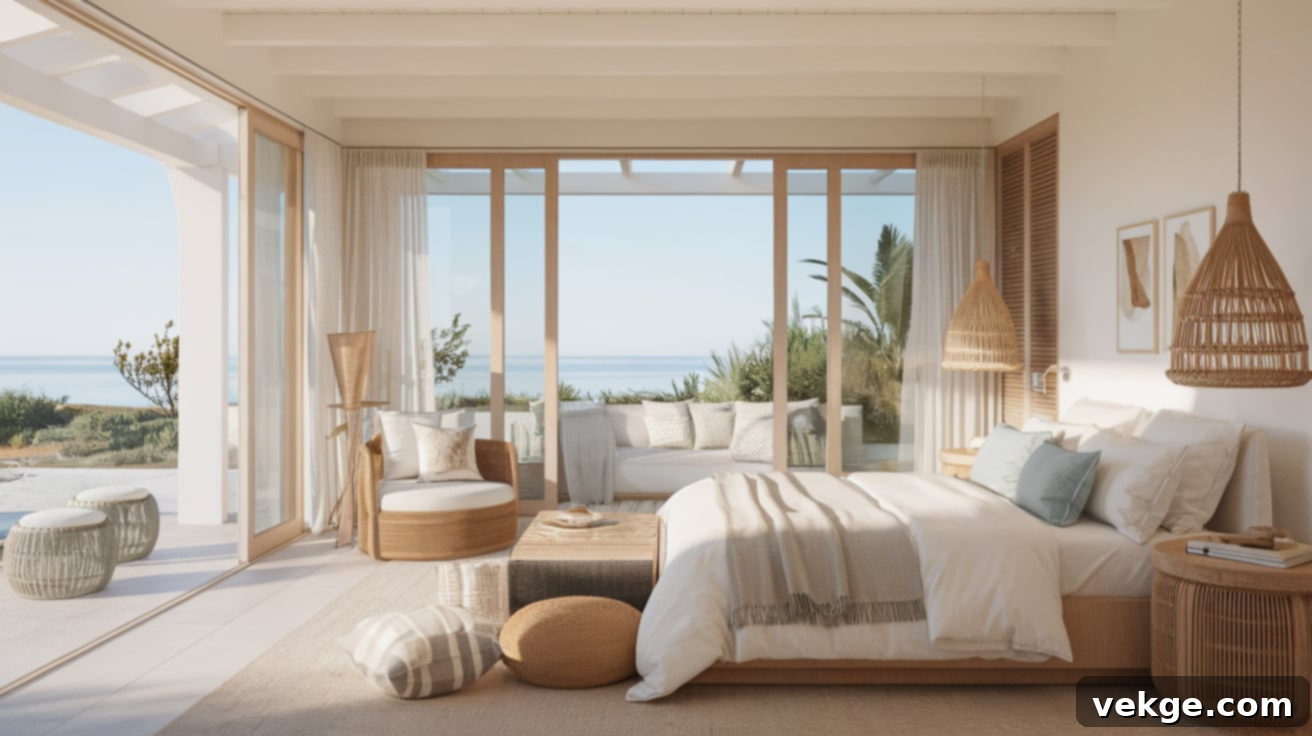 Coastal Bedroom with Outdoor Access
