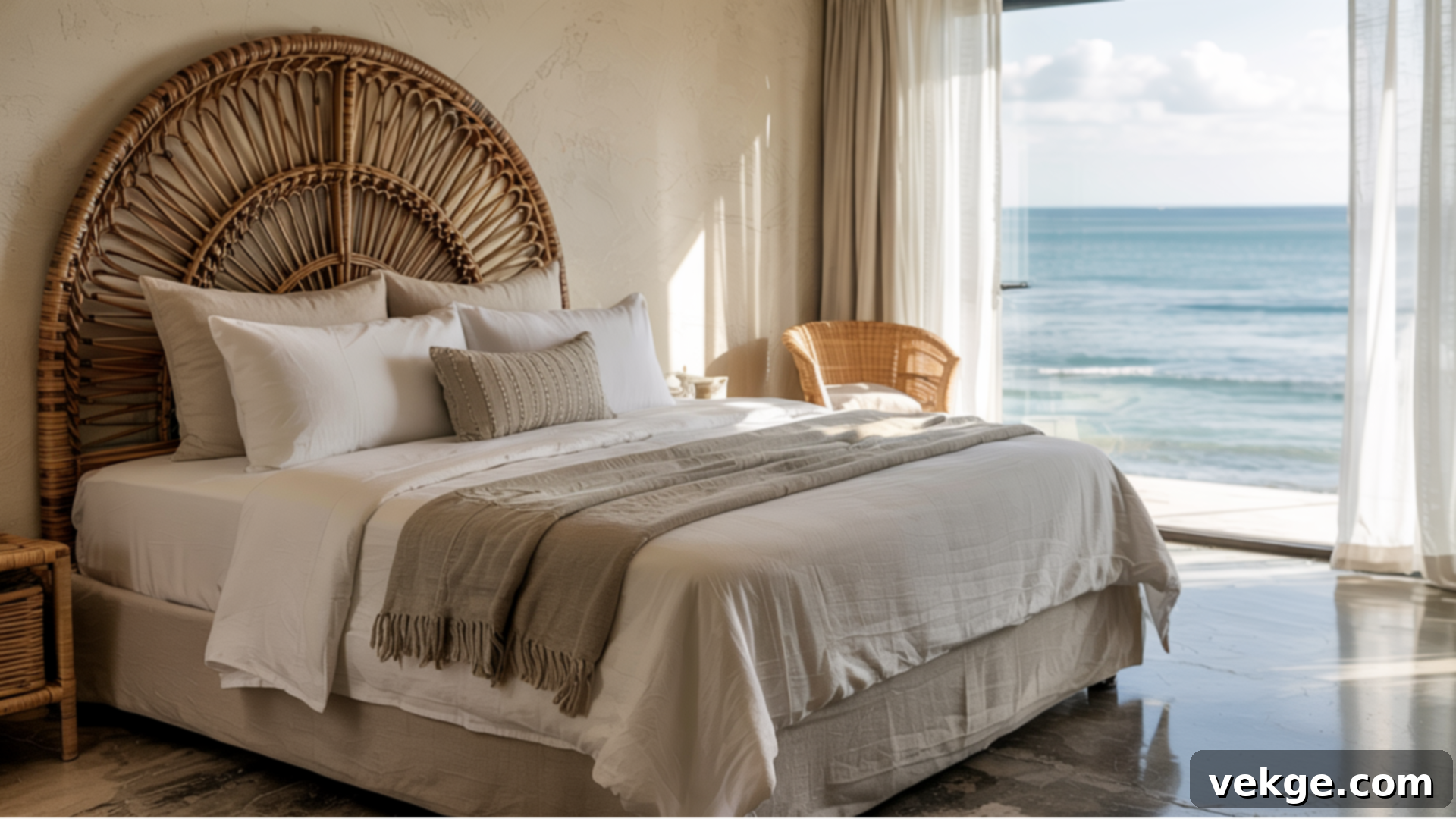 Coastal Master Bedroom with Statement Furniture