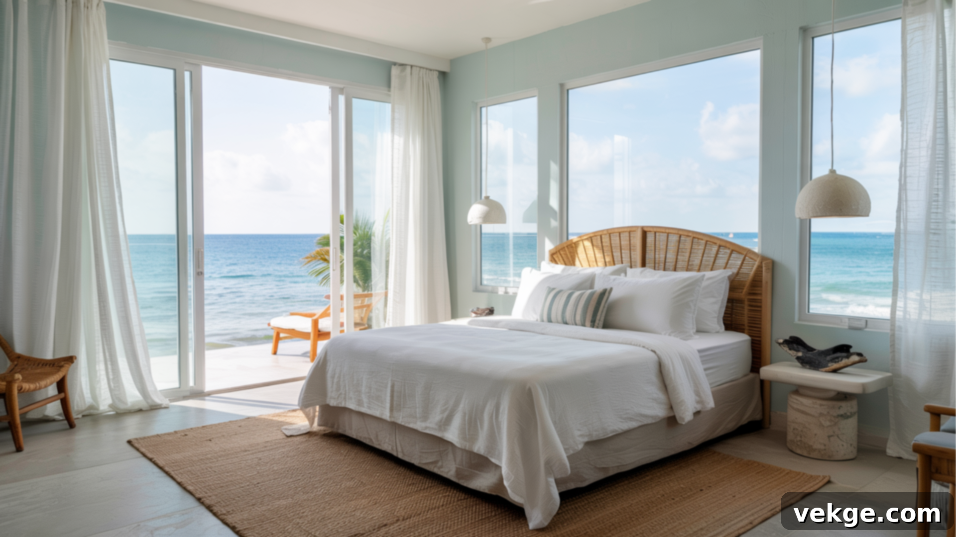 Open Concept Coastal Bedroom Design