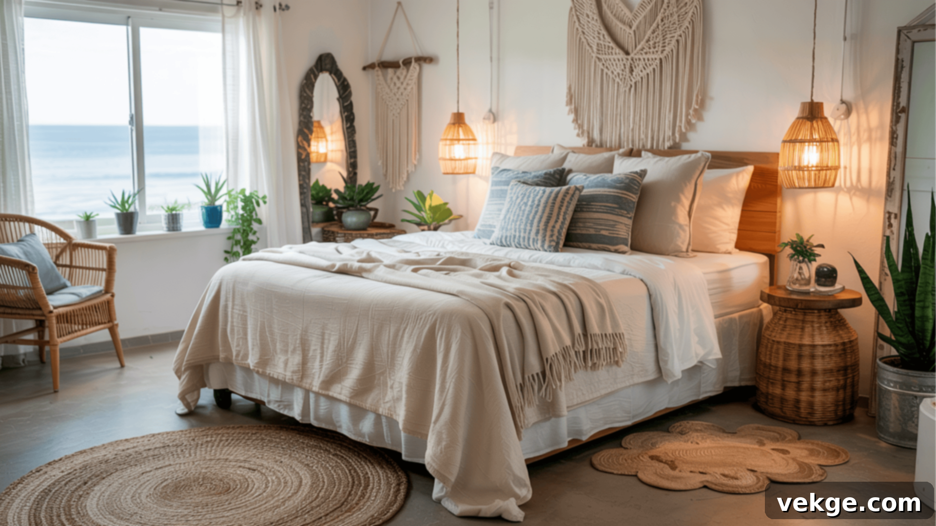 Coastal Bedroom with Boho Vibes