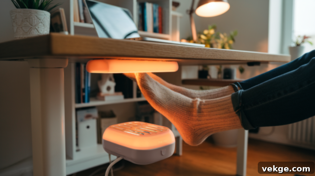 Use a Foot Warmer or Small Heater