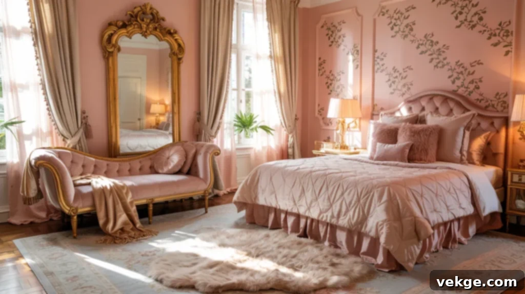 Blush Pink and Gold Glam Bedroom