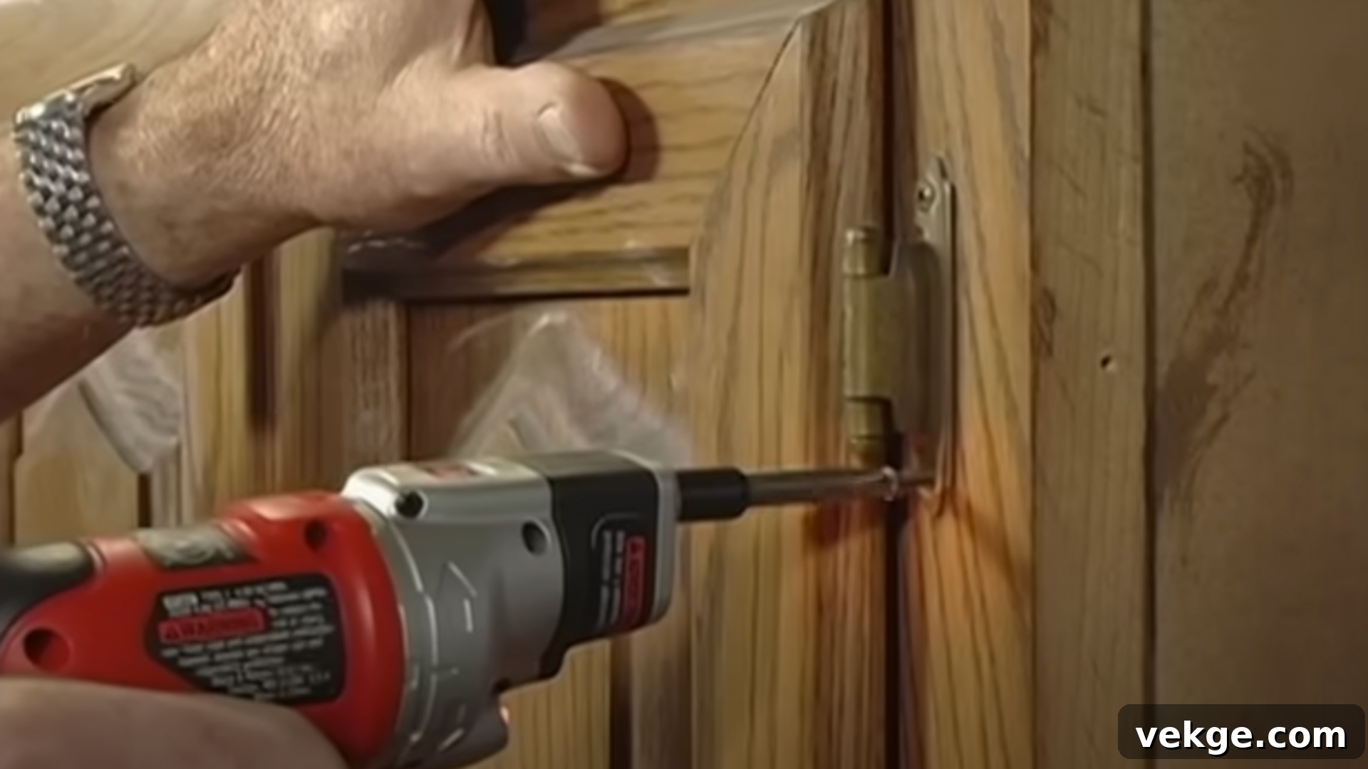 Carefully remove all cabinet hardware and thoroughly clean surfaces for staining