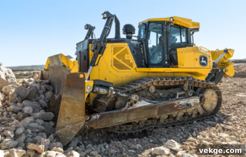 Crawler Bulldozer operating on a construction site