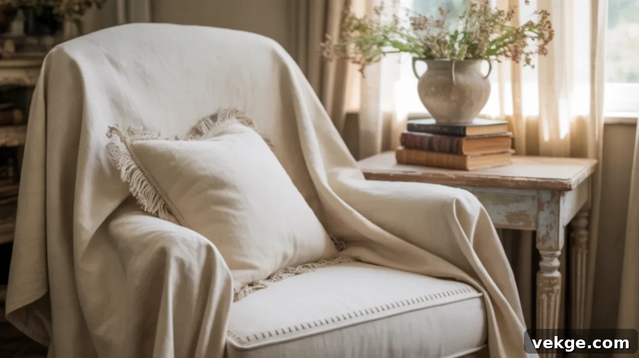 Neutral Slipcovers for French Country furniture